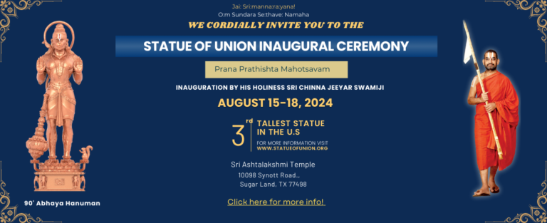 State Of Union - Ashtalakshmi Temple - Chinna Jeeyar - JET USA